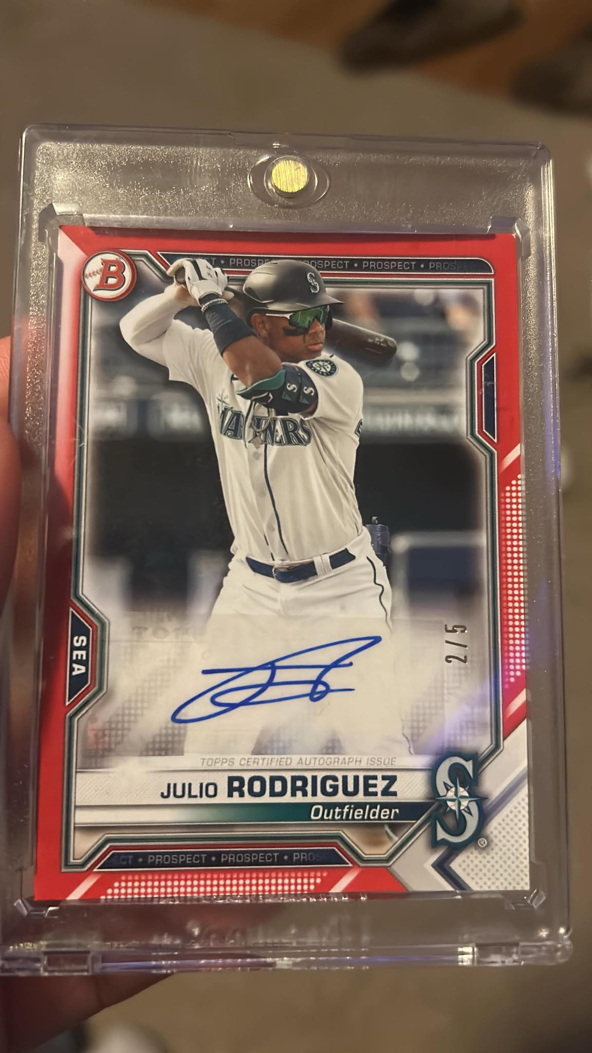 2021 Bowman Julio Rodriguez Red Paper Auto /5