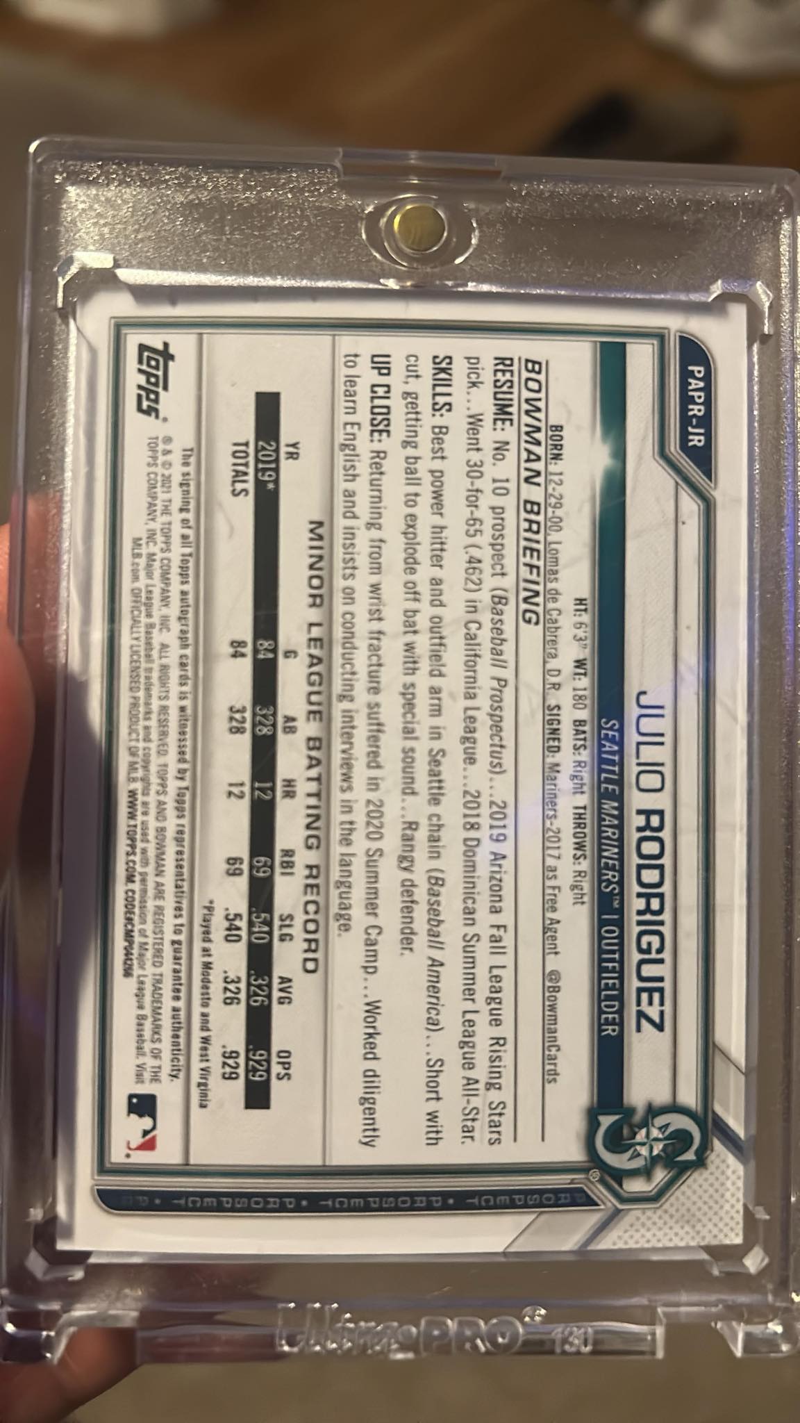 2021 Bowman Julio Rodriguez Red Paper Auto /5